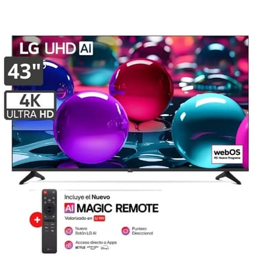 TELEVISOR SMART UHD 43 PULGADAS LG AI 4K 43UA7300PSB 2025 + MAGIC REMOTE - 1