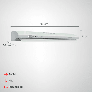 CAMPANA EXTRACTORA CONVERTIBLE ALFANO 90 CM AH0090W - 3