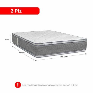 COLCHON IGNEO PILLOW 2 PLZ + 02 ALMOHADAS VISCOELASTICAS + PROTECTOR - 2