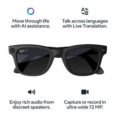 LENTES INTELIGENTES RAY-BAN META WAYFARER (GEN 1) CON META AI - LARGE - 3
