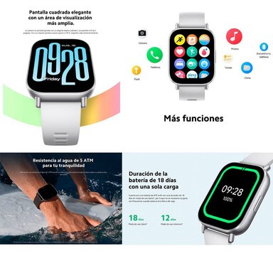 RELOJ XIAOMI REDMI WATCH 5 ACTIVE, SPO2, ALTAVOZ, MICROFONO - NEGRO MEDIA NOCHE - 5