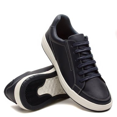 SNEAKER HANOVER CUERO 100% MODELO H-7161 PULL UP AZUL - 2