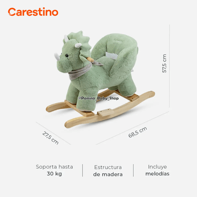 MECEDORA MUSICAL PARA BEBÉ CARESTINO -PELUCHE- CABALLO BLANCO - 6