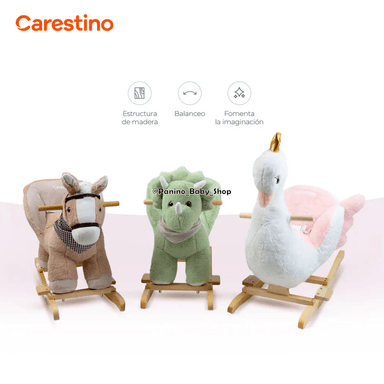 MECEDORA MUSICAL PARA BEBÉ CARESTINO -PELUCHE- CABALLO BLANCO - 7