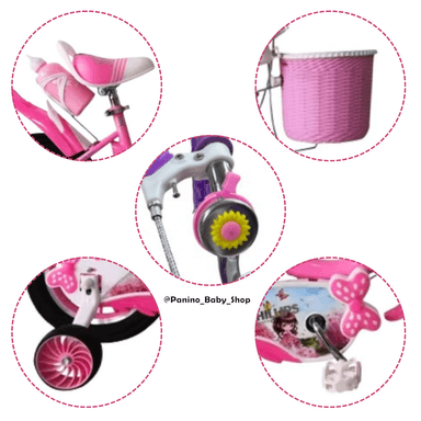 BICICLETA CAMPERA ARO 16 PARA NIÑAS -MINNIE- ROSA PASTEL - 4
