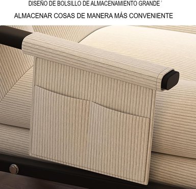 SILLA MECEDORA SOFÁ RECLINABLE SILLÓN PLEGABLE TERRAZA JARDÍN SALA PREMIUM NEGRO - 6