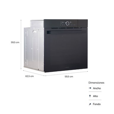 HORNO ELÉCTRICO S-COLLECTION EMPOTRABLE 75 L PUREBLACK D2 AIR FRYER Y VAPOR COOK - 3