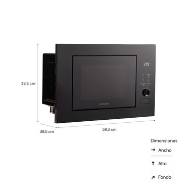 HORNO MICROONDAS S-COLLECTION EMPOTRABLE 20 L GRILL BLACK 3 EN 1 - 2