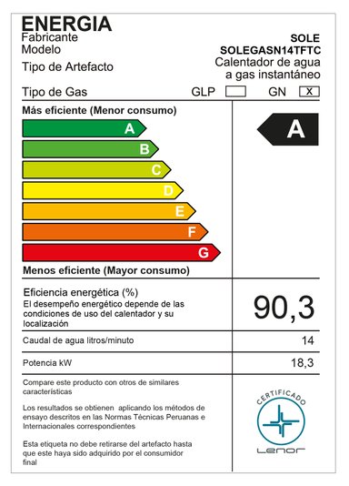 CALENTADOR INSTANTÁNEO GN 14 L SOLE - 8