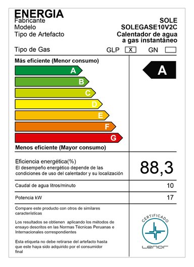CALENTADOR INSTANTÁNEO GLP 10 L SOLE CONTROL TOTAL C.ACC - 5