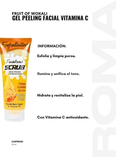 PACK 3 GEL PEELING FACIAL VITAMINA C 170ML WOKALI - 2