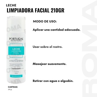 PACK 2 LECHE LIMPIADORA FACIAL 210G PORTUGAL - 3