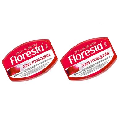 PACK 2 JABÓN CON GLICERINA ROSA MOSQUETA 100G FLORESTA - 1