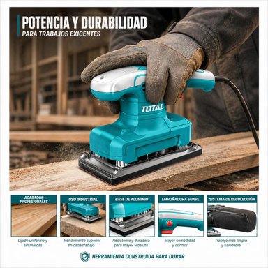 LIJADORA ORBITAL RECTANGULAR TOTAL 320W MEDIA LIJA RECTANGULAR INDUSTRIAL TF1301836 - 4