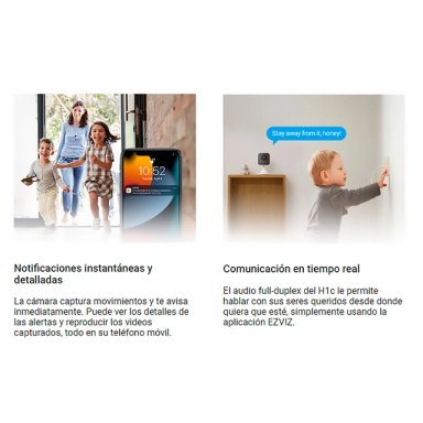CÁMARA DE SEGURIDAD WI-FI EZVIZ H1C FULL HD 1080P + MEMORIA 64GB HIKVISION - 4