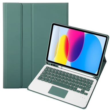 FUNDA CON TECLADO BLUETOOTH TOUCHPAD PARA IPAD A16 11TH / IPAD 10TH - VERDE - 1