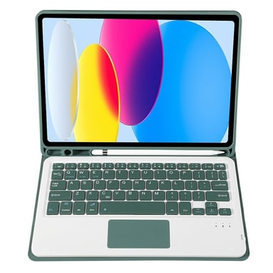 FUNDA CON TECLADO BLUETOOTH TOUCHPAD PARA IPAD A16 11TH / IPAD 10TH - VERDE - 2