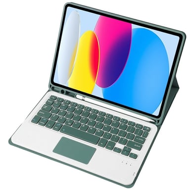 FUNDA CON TECLADO BLUETOOTH TOUCHPAD PARA IPAD A16 11TH / IPAD 10TH - VERDE - 3