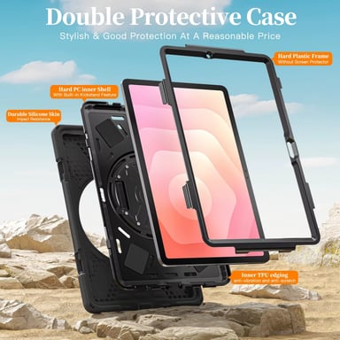 FUNDA ANTIGOLPE ARMOR CORREA 360° PARA SAMSUNG TAB S11 - NEGRO - 3