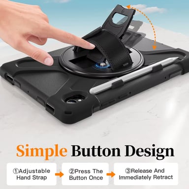 FUNDA ANTIGOLPE ARMOR CORREA 360° PARA SAMSUNG TAB S11 - NEGRO - 4