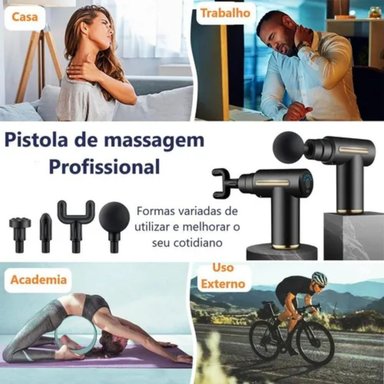 PISTOLA DE MASAJE MUSCULAR PARA RELAJAR ALIVIAR EL DOLOR VERDE - 3