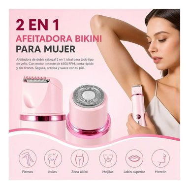 RASURADORA MUJER 2 EN 1 FACIAL Y CORPORAL PORTÁTIL - 2