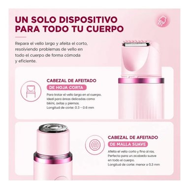 RASURADORA MUJER 2 EN 1 FACIAL Y CORPORAL PORTÁTIL - 3