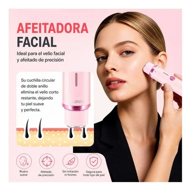 RASURADORA MUJER 2 EN 1 FACIAL Y CORPORAL PORTÁTIL - 4