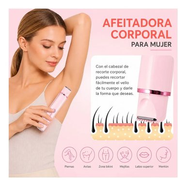 RASURADORA MUJER 2 EN 1 FACIAL Y CORPORAL PORTÁTIL - 5