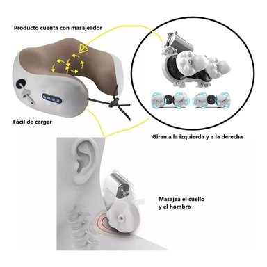 ALMOHADA DE MASAJE CERVICAL CUELLO PORTÁTIL RECARGABLE - 8