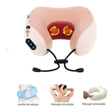 ALMOHADA DE MASAJE CERVICAL CUELLO PORTÁTIL RECARGABLE ROSA - 3
