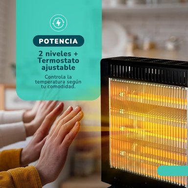 ESTUFA ELECTRICA FIBRA CARBONO KENDAL KNSB-220 NEGRA - 6