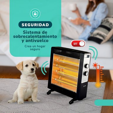 ESTUFA ELECTRICA FIBRA CARBONO KENDAL KNSB-220 NEGRA - 7