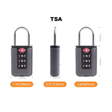 CANDADO PARA VIAJE TSA GRIS/NEGRO - 2