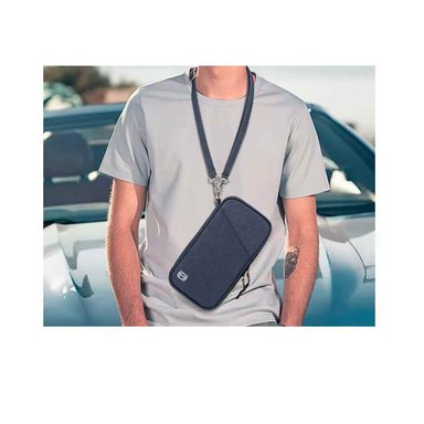 ESTUCHE ORGANIZADOR DOCUMENTOS DE VIAJE RFID CON SUJETADOR IMPERMEABLE NEGRO RD - 4