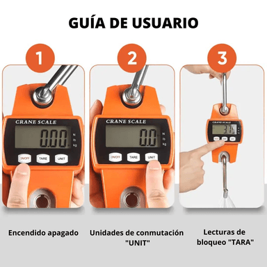 BALANZA COLGANTE DE MANO 300 KG BÁSCULA DIGITAL ELECTRÓNICA CON PILAS - 5