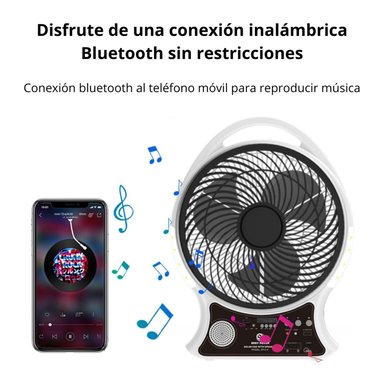 VENTILADOR CON PANEL SOLAR Y PARLANTE BLUETOOTH RADIO FM SEISA 514BT - 2