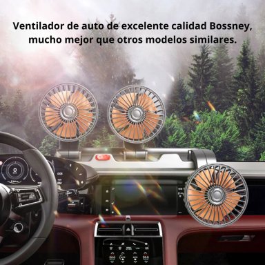 VENTILADOR PARA AUTO 12V TRIPLE CON BASE PLEGABLE CABEZAL GIRATORIO 360° VIENTO FUERTE Y BAJO RUIDO - 2