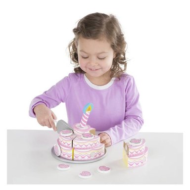 JUEGO MESA MELISSA & DOUG TORTA CUMPLEAÑOS ROSADA DE MADERA - 2