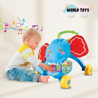 CAMINADOR BABY SWEET WALK MUSICAL ELEPHANT CELESTE - 2