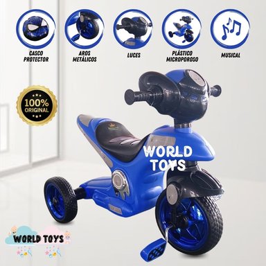 TRIMOTO A PEDAL BABY SERVANN AZUL NIÑOS MUSICAL - 1