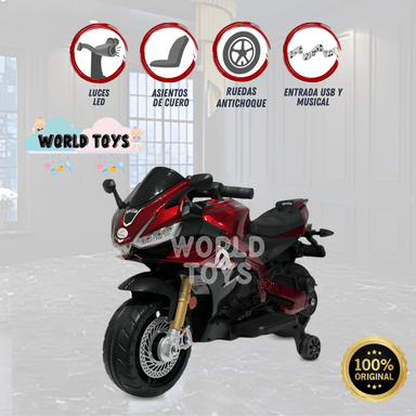 MOTO A BATERÍA PARA NIÑOS «YAMAHA» LICENCED ROJO - 1