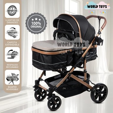 COCHE CUNA MOISÉS DE LUJO «INFINITIVE GOLD» BEIGE - 1