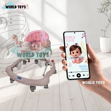 ANDADOR CON TABLERO MUSICAL «DUCKY PLUS» CON BLUETOOTH PINK - 5