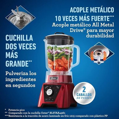 LICUADORA OSTER XPERT CONTROL DE TEXTURA BLST3B-RPG ROJO - 4