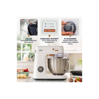 BATIDORA DE PEDESTAL OSTER FPSTSMPL4W PLANETARIA HEATSOFT - 3