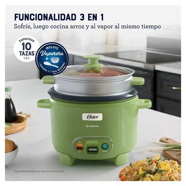 OLLA ARROCERA SOFRITO VAPORERA DIAMONDFORCE OSTER CKSTRC10DFGRN 1.8 L VERDE - 4