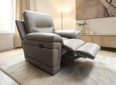 SILLÓN RECLINABLE LINEA UNO MUEBLES MADERA TORNILLO CAFÉ CLARO SILLON RECLINABLE BOSTON COCOA - 2