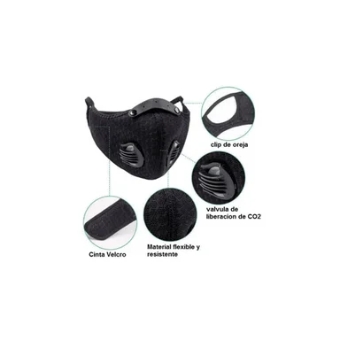 MASCARILLA DEPORTIVA KN95 + FILTRO DE CARBÓN ACTIVADO PM2.5 + 2 VÁLVULAS ROJO VINO - 2