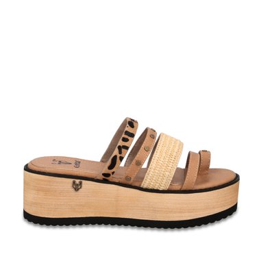 SANDALIA PLATAFORMA BEIGE MUJER 15617 - 1